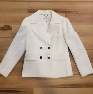 Double Breasted Off-White Pea Coat